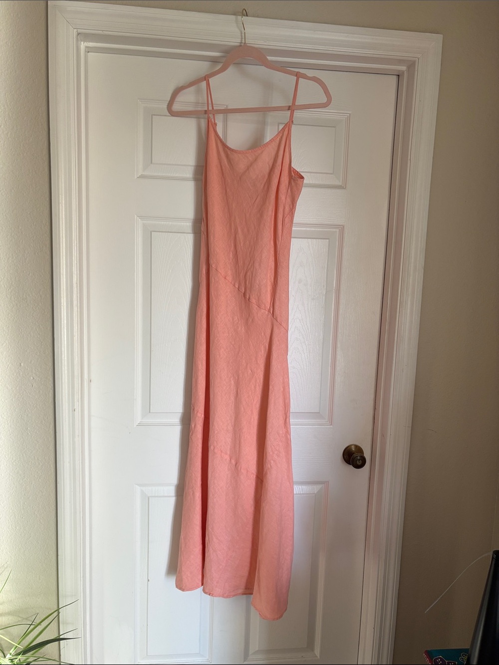 Michael Stars Peach Slip Maxi Dress with Spaghetti Straps
